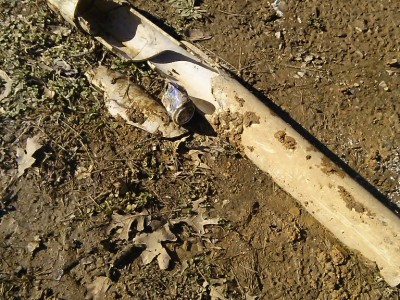 Busted sewer line repair