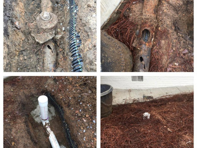 Broken sewer line repaired