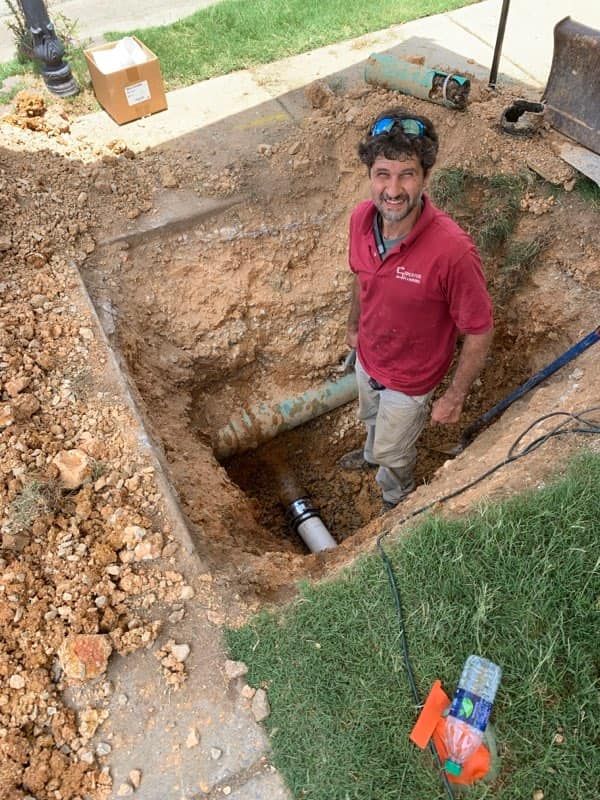 Broken Sewer Line Repaired