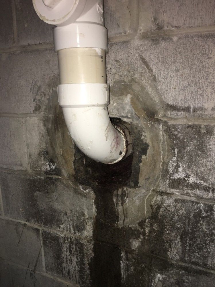 Broken PVC pipe repaired