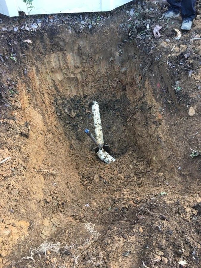 Broken sewer line repaired