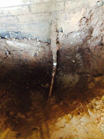 Another view of the line at the foundation