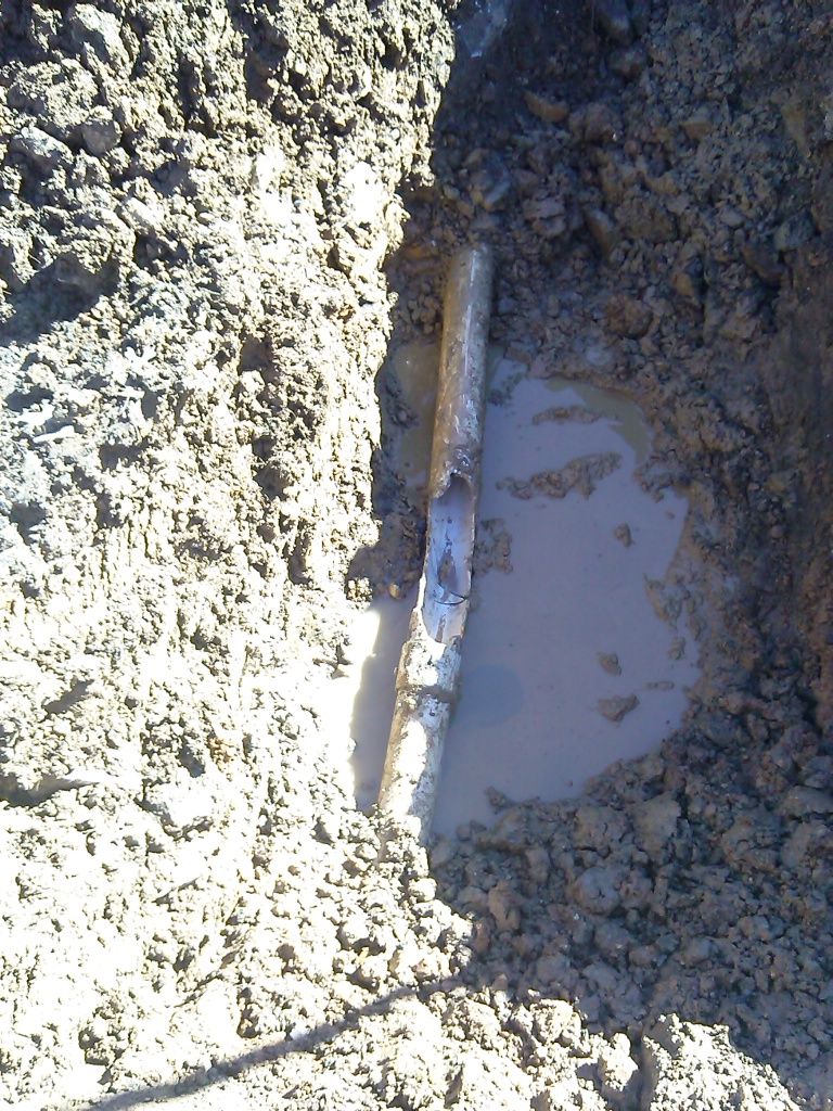 Busted sewer line repair