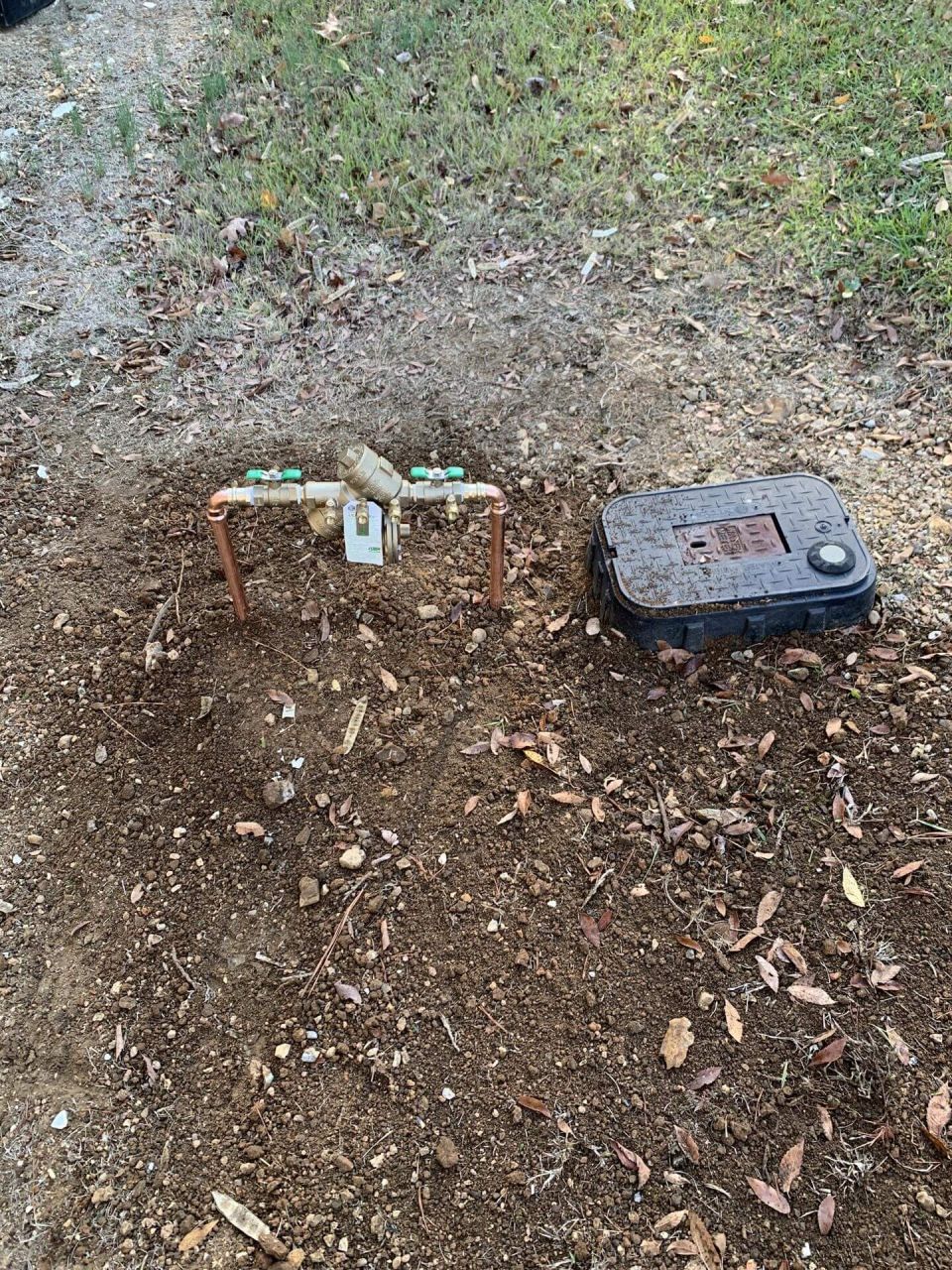 The RPZ with the meter box behind it