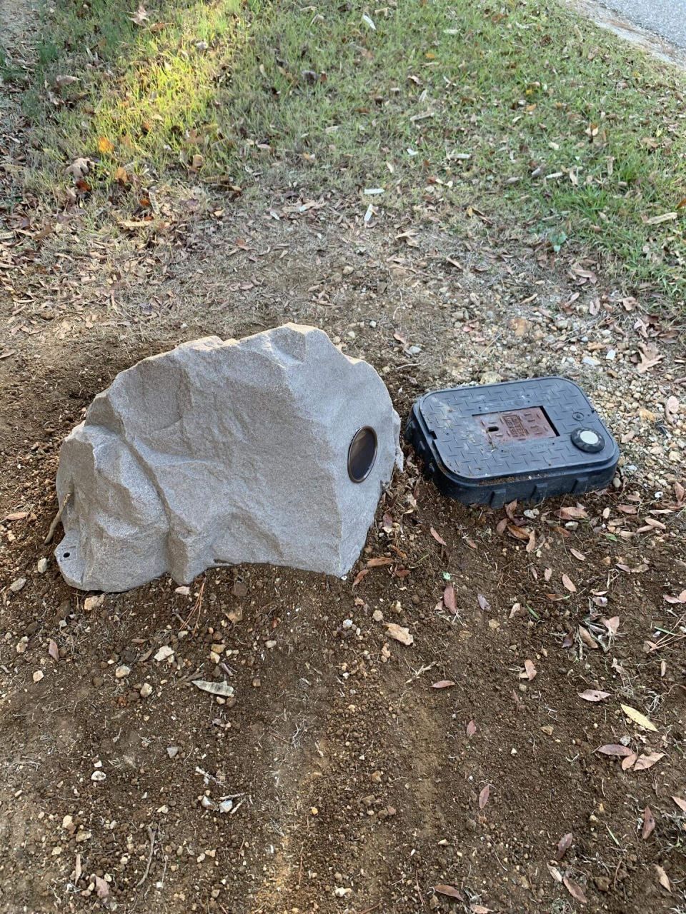 The finished installation with its rock cover