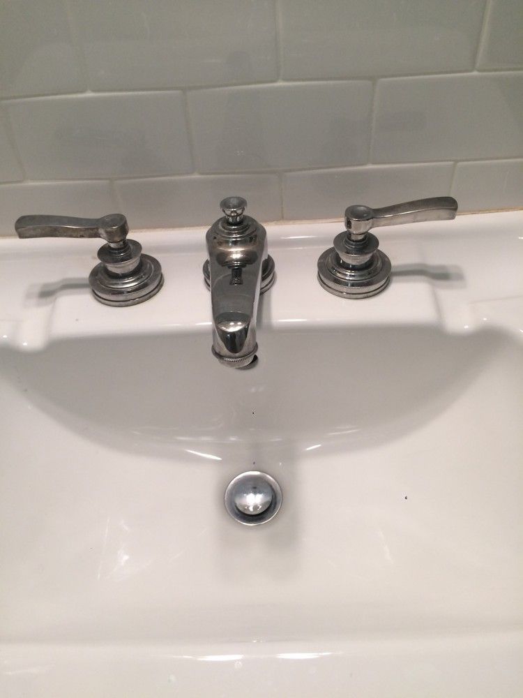 The Newport Brass faucet up close