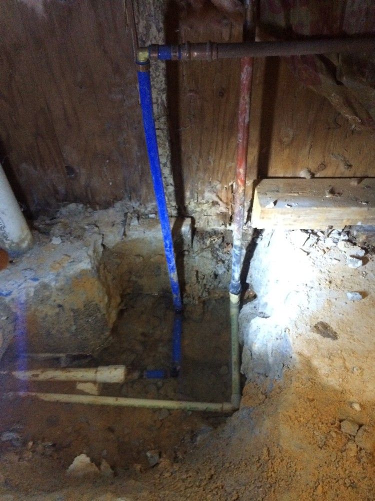 Leak in the slab (concrete floor)